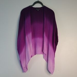 Greater Good One Size Open Front Kimono Cardigan Sweater Viscose Purple Ombre